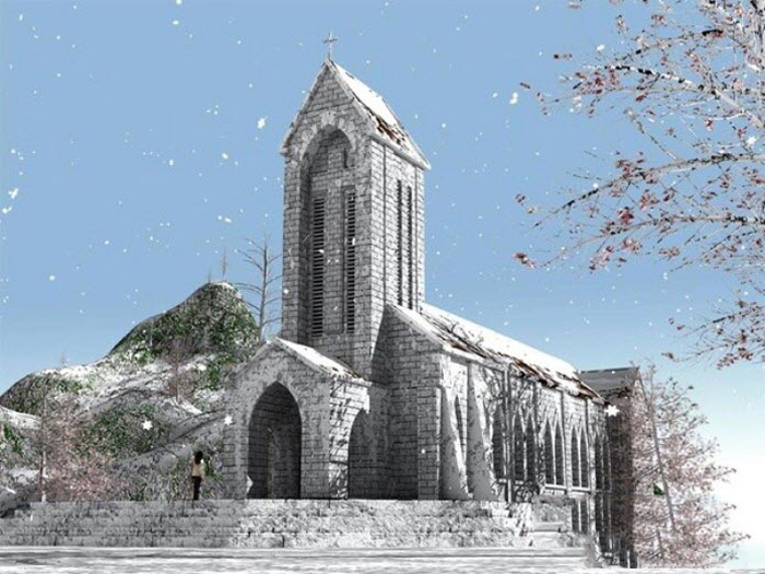 Du lịch Sa Pa hấp dẫn nhất khi đến mùa tuyết rơi khu du lịch nhà thờ đá